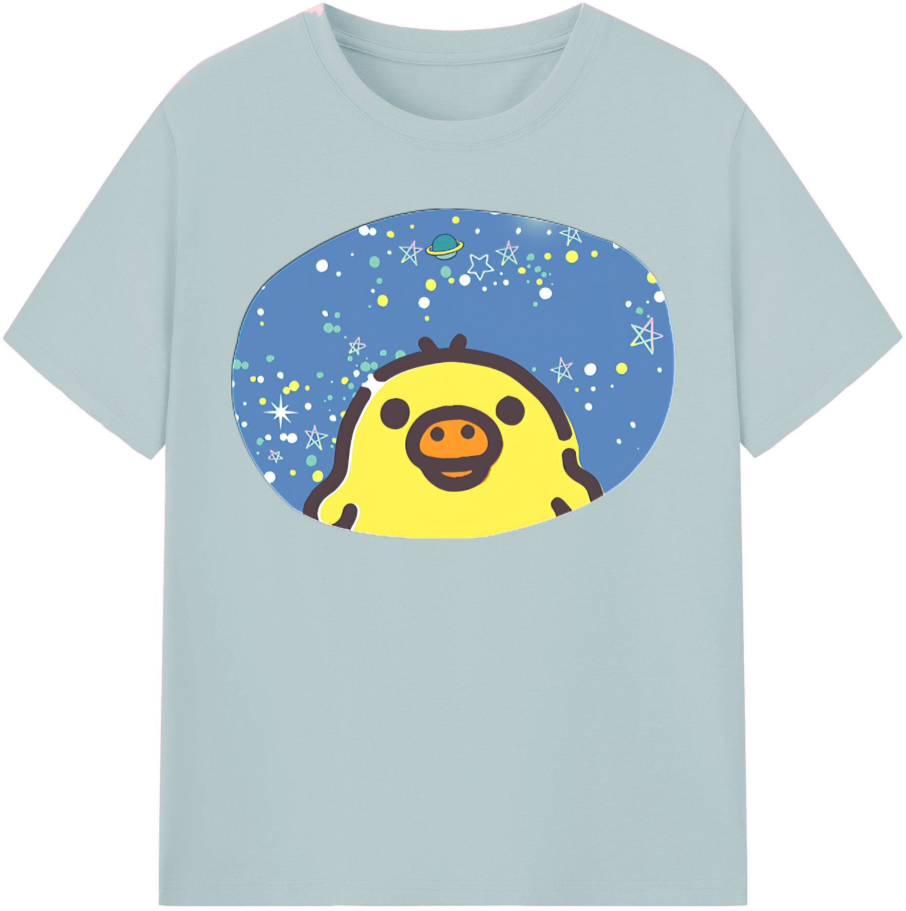 （画像用） リラックマ リラックマ キイロイトリ Rilakkuma Korilakkuma Kiiroitori 綿100％半袖Tシャツ（フロントプリント）